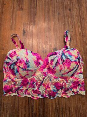 Victoria's Secret PINK Floral Watercolor Lace Bralette Size S